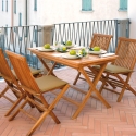 Fällbart trädgårdsbord i teak, 80x120cm, Lipari Försäljning