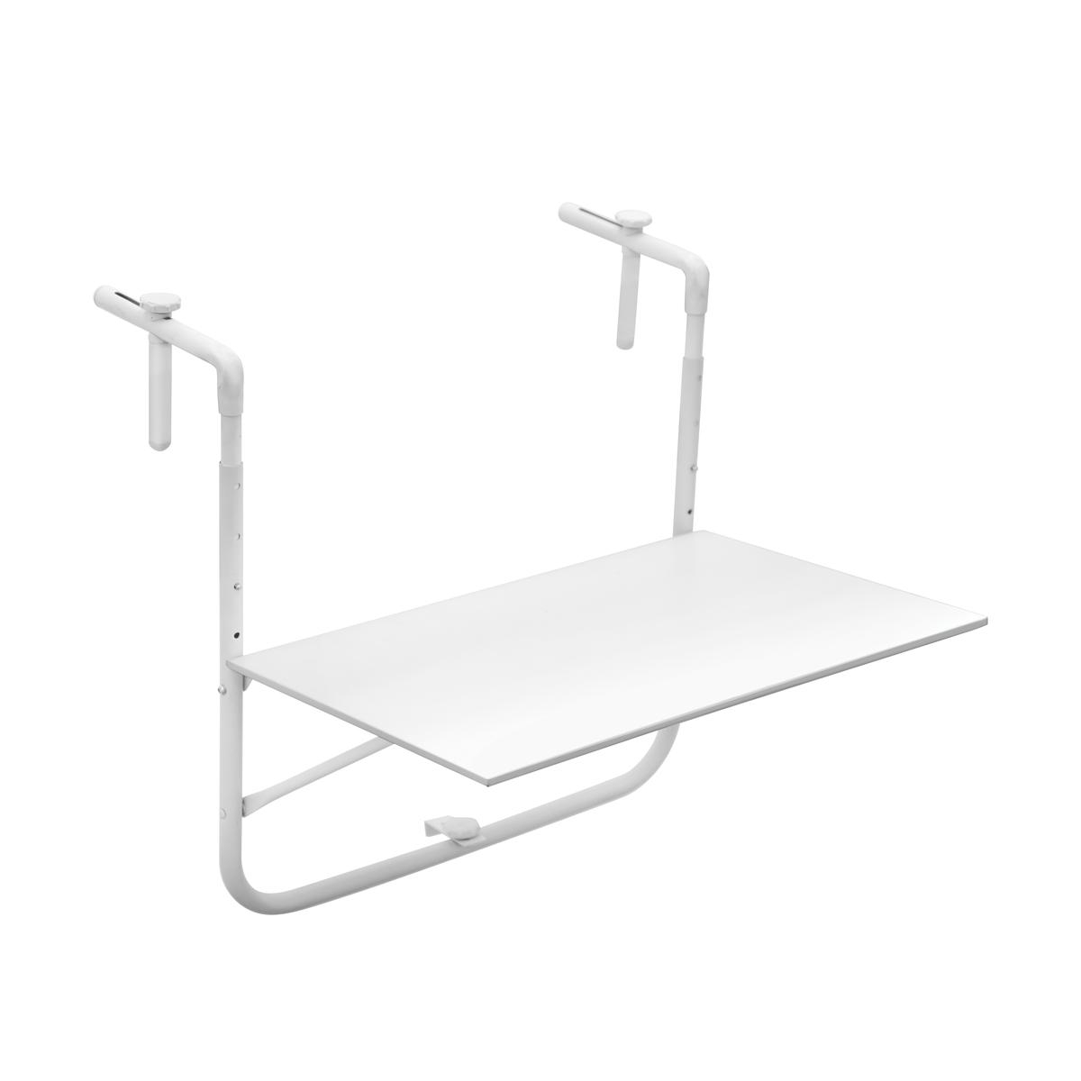 Vit hopfällbart utomhusbord för balkonger 60x52cm Ringhiera