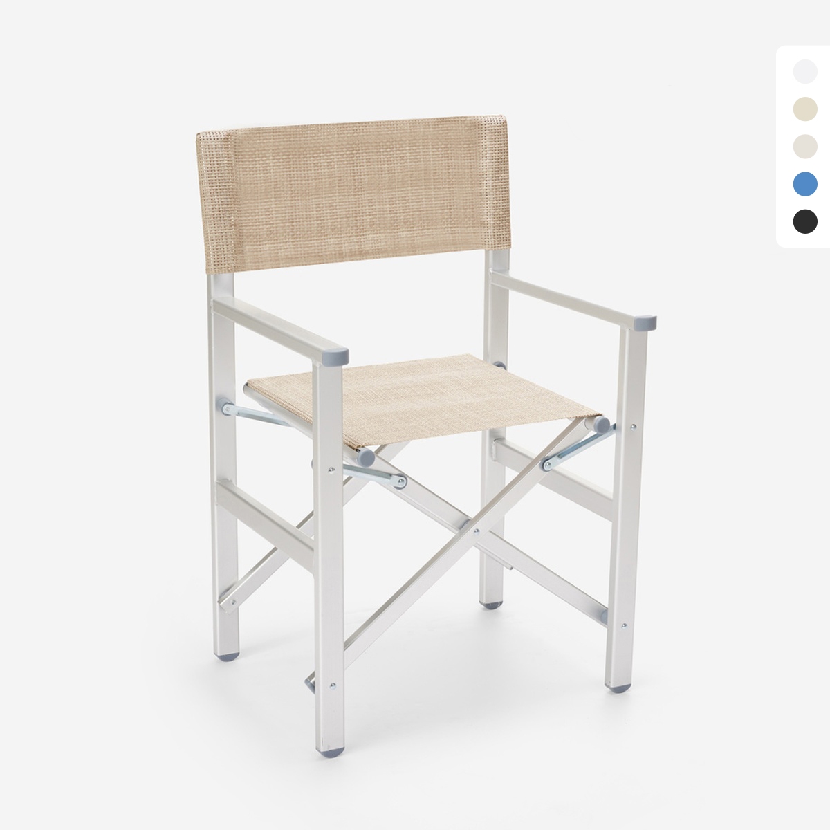 Solstol strand hav hopfällbar bärbar aluminium textilen Regista Gold