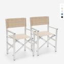 2 solstolar strand hav hopfällbara flyttbara aluminium textilen Regista Gold