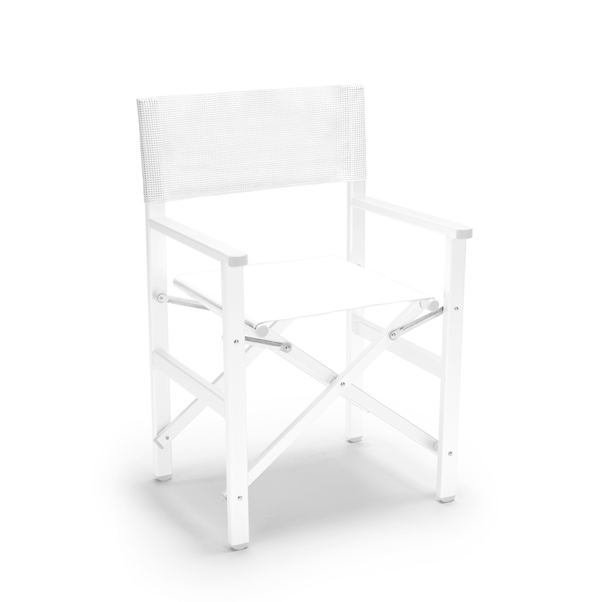 Solstol strand hav hopfällbar bärbar aluminium textilen vit Regista Gold White Kampanj