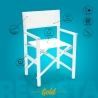 Solstol strand hav hopfällbar bärbar aluminium textilen vit Regista Gold White Katalog