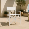 Solstol strand hav hopfällbar bärbar aluminium textilen vit Regista Gold White Rea