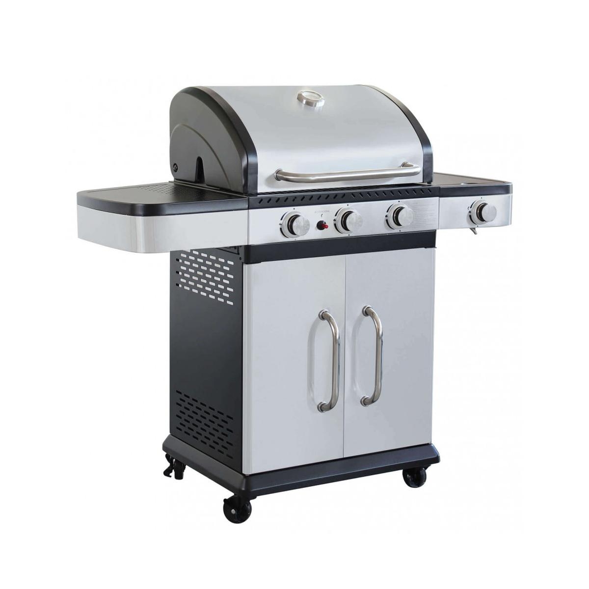 Gasolgrill i rostfritt stål 3 brännare + 1 Davis Kampanj