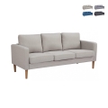 Modern 3-sits soffa med träeffektben Ramsey Kampanj