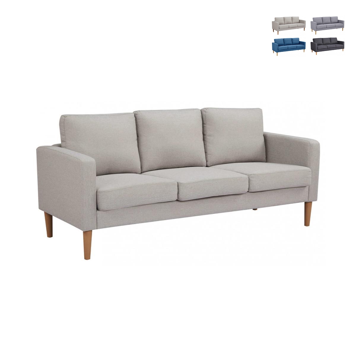 Modern 3-sits soffa med träeffektben Ramsey