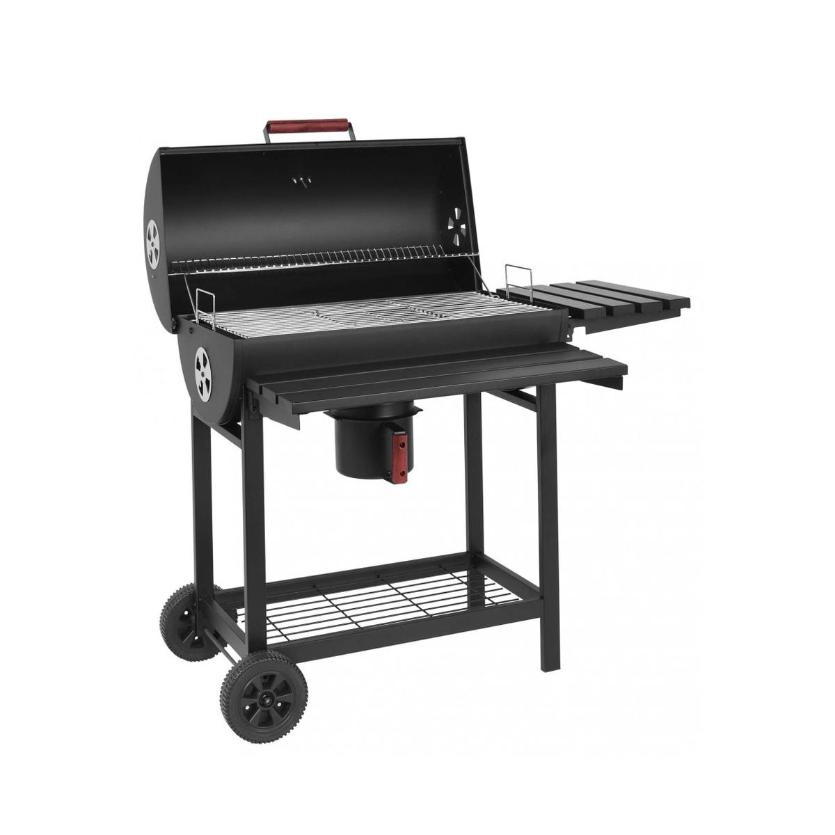 Kolgrill i stål med hjul och lock, 2 galler Tennessee