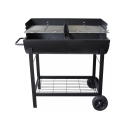 Kolgrill med hjul och 2 justerbara galler Wisconsin Erbjudande
