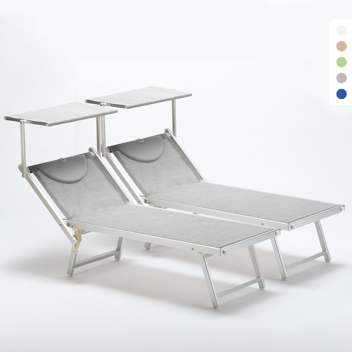 2 Solsängar Strand Hav Professionella Aluminium Italia 