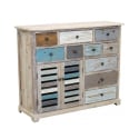 Multifärgad shabby chic byrå i trä Greg Kampanj