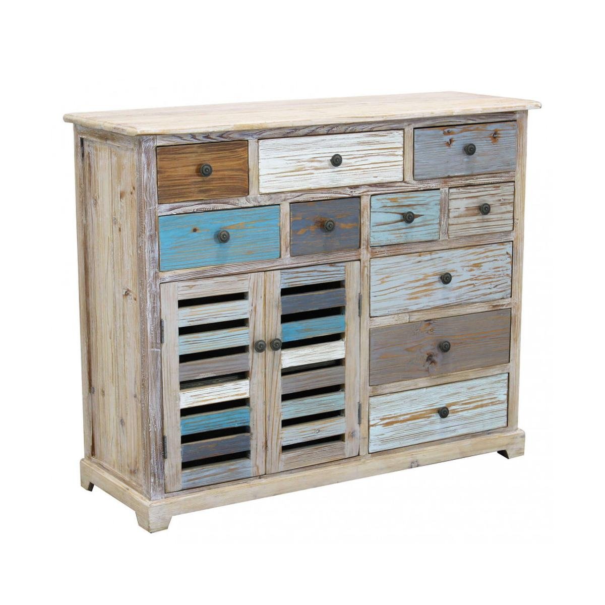Multifärgad shabby chic byrå i trä Greg Kampanj Multifärgad shabby chic byrå i trä Greg Kampanj