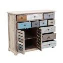 Multifärgad shabby chic byrå i trä Greg Försäljning