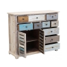 Multifärgad shabby chic byrå i trä Greg Försäljning
