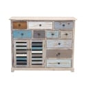 Multifärgad shabby chic byrå i trä Greg Erbjudande