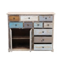 Multifärgad shabby chic byrå i trä Greg Rea