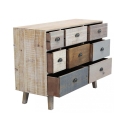 Färgglad trälåda med 8 lådor i shabby chic-stil Donald Rea
