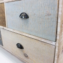 Färgglad trälåda med 8 lådor i shabby chic-stil Donald Val