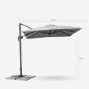 Trädgårdsparasoll 2.5 Meter Kvadratiskt Arm Aluminium Bar Hotell Paradise