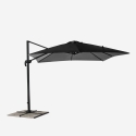 Trädgårdsparasoll med justerbar arm i aluminium med decentraliserad stång 3x3m Paradise Noir Val