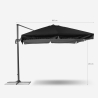 Trädgårdsparasoll med justerbar arm i aluminium med decentraliserad stång 3x3m Paradise Noir 