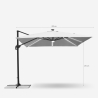 Parasoll Trädgård Med Solljus Led Kvadratiskt 3x3 Sidoarm Aluminium anti uv Paradise 