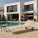 4 St. Solsängar Trädgård Pool och Hav med Hjul i Aluminium Alabama Rea