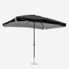 Trädgårdsparasoll 3x2m aluminium rektangulärt med mittstång Eden Noir Katalog