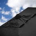 Trädgårdsparasoll 3x2m aluminium rektangulärt med mittstång Eden Noir Val