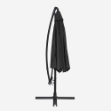 Trädgårdsparasoll 3 meter decentraliserad arm åttkantigt aluminium bar hotell Fan Noir Pris