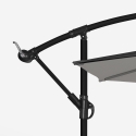 Trädgårdsparasoll 3 meter decentraliserad arm åttkantigt aluminium bar hotell Fan Noir Kostnad