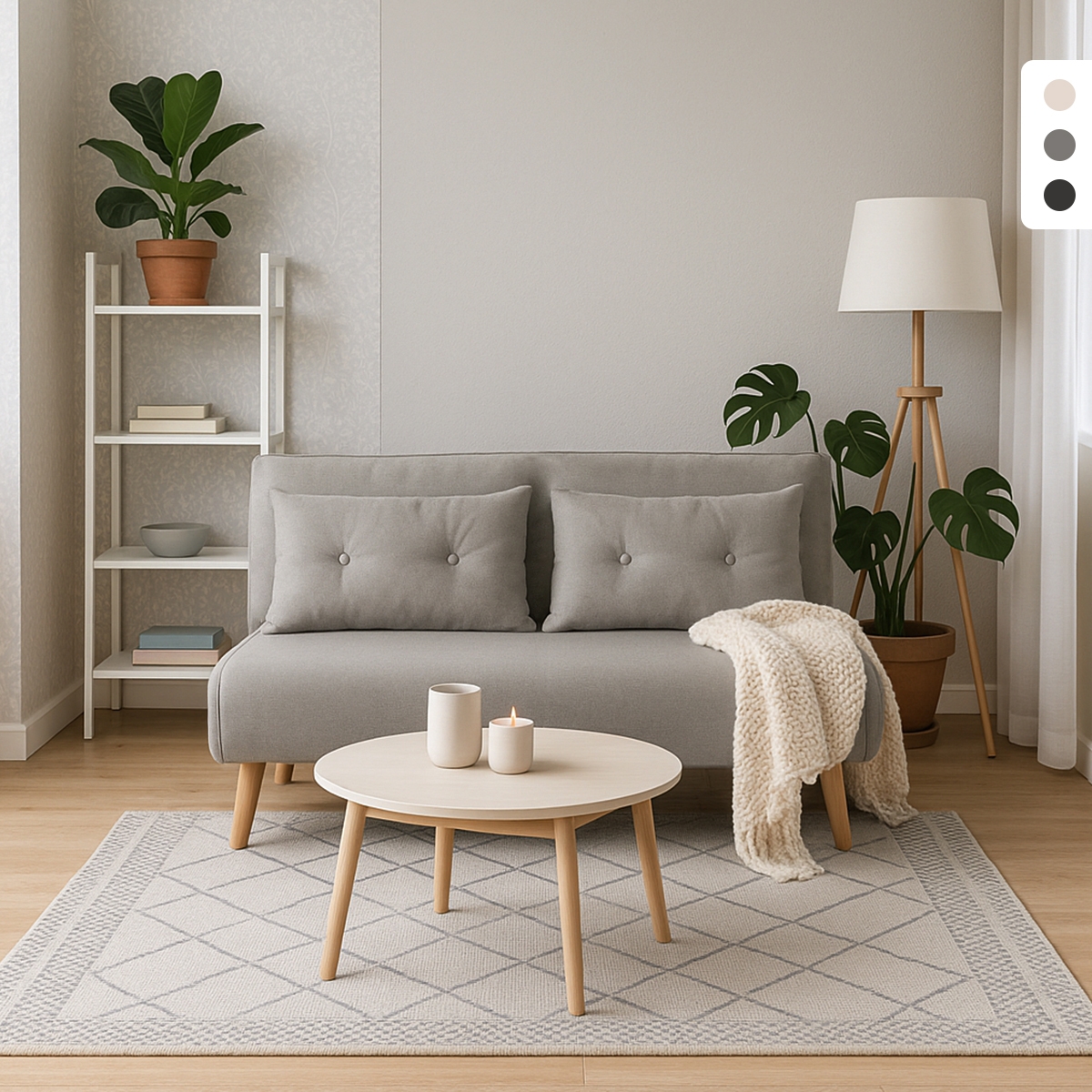 2-sits bäddsoffa i tyg skandinavisk stil Elettra