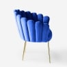 Stol skalfåtölj modern design sammet guldfärgade ben Calicis Pris