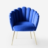 Stol skalfåtölj modern design sammet guldfärgade ben Calicis Val