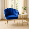 Stol skalfåtölj modern design sammet guldfärgade ben Calicis Rea