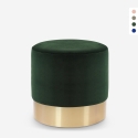 Puff fotpall låg stoppad rund sammet design Rossetto Kampanj