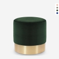 Puff fotpall låg stoppad rund sammet design Rossetto Kampanj