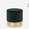 Puff fotpall låg stoppad rund sammet design Rossetto Kampanj