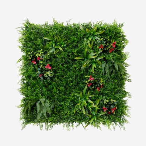 Konstgjord 3D-häckpanel 100x100cm realistiska växter Cerrum Kampanj