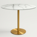 Runt matbord Goblet stil 120cm med marmor- och guldeffekt Monika+ Kampanj