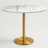 Runt matbord Goblet stil 120cm med marmor- och guldeffekt Monika+ Kampanj