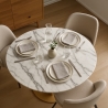 Runt matbord Goblet stil 120cm med marmor- och guldeffekt Monika+ Modell