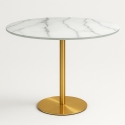 Runt Bord Goblet stil 80cm marmor-effekt guldig klassisk stil Monika Kampanj