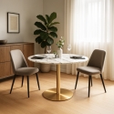 Runt Bord Goblet stil 80cm marmor-effekt guldig klassisk stil Monika Rea