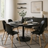 Modernt matsalsbord Goblet stil svart runt 120cm Blackwood+ Erbjudande