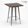 Lix högt bord för industriell pall i metall stål och trä 60x60 welded Katalog