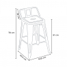 Lix industriell barstol med ryggstöd i metall kök steel top 