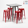 set högt bord och 4 metallpallar i industridesign gowanus 