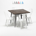 set kvadratiskt bord och stolar i metall design Lix industriell jamaica Bestånd