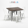 set kvadratiskt bord och stolar i metall design industriell jamaica Bestånd