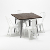 set kvadratiskt bord och stolar i metall design industriell jamaica Modell